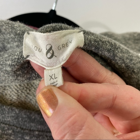 Loft Lou & Grey Sweatshirt Marled Gray Cream Shoulder Accent Sz XL Long Sleeve - Picture 4 of 9